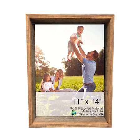 Homeroots 12 x 16 in. Rustic Weathered Grey Box Picture Frame with Hanger 380377